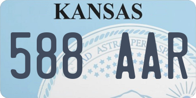 KS license plate 588AAR