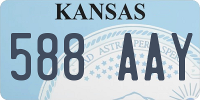 KS license plate 588AAY