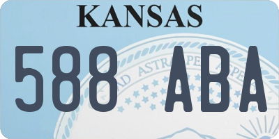 KS license plate 588ABA