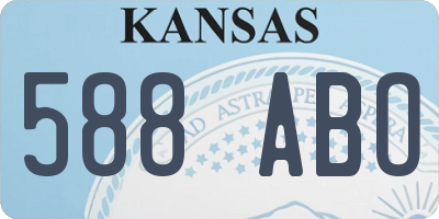 KS license plate 588ABO