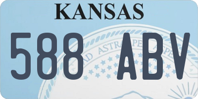 KS license plate 588ABV