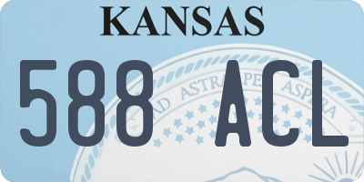 KS license plate 588ACL