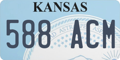 KS license plate 588ACM