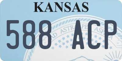 KS license plate 588ACP