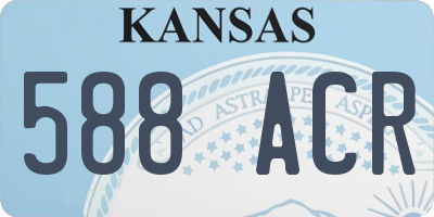 KS license plate 588ACR