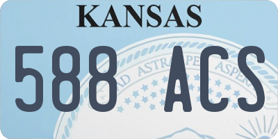 KS license plate 588ACS