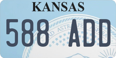KS license plate 588ADD