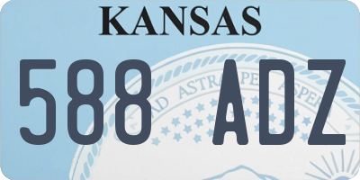 KS license plate 588ADZ