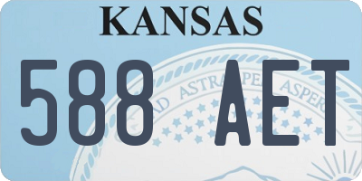 KS license plate 588AET