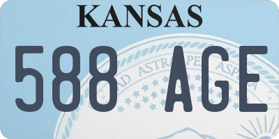 KS license plate 588AGE