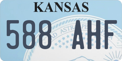 KS license plate 588AHF