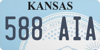 KS license plate 588AIA