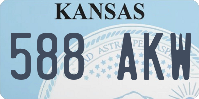 KS license plate 588AKW