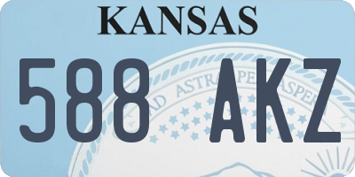 KS license plate 588AKZ