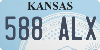 KS license plate 588ALX