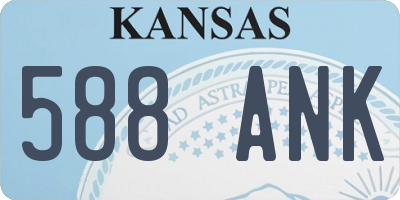 KS license plate 588ANK