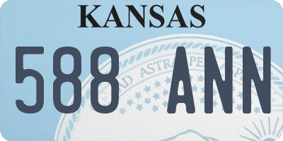 KS license plate 588ANN