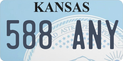 KS license plate 588ANY