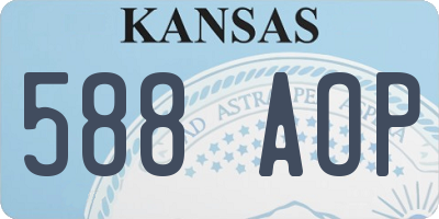KS license plate 588AOP