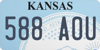 KS license plate 588AOU