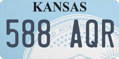 KS license plate 588AQR