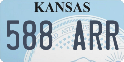 KS license plate 588ARR
