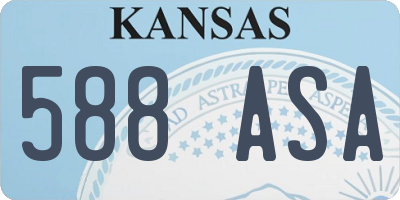 KS license plate 588ASA