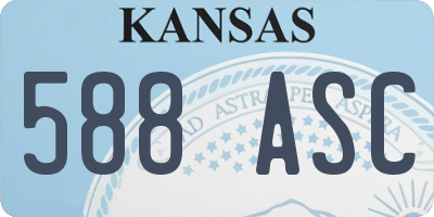 KS license plate 588ASC