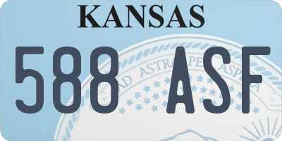 KS license plate 588ASF