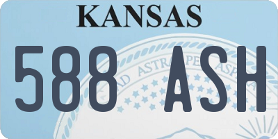 KS license plate 588ASH