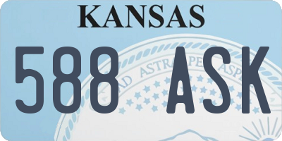 KS license plate 588ASK
