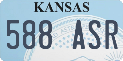 KS license plate 588ASR