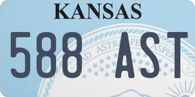 KS license plate 588AST
