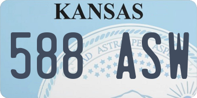 KS license plate 588ASW
