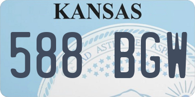 KS license plate 588BGW