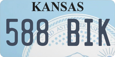 KS license plate 588BIK