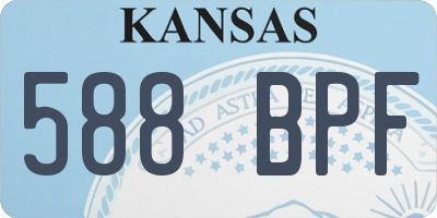 KS license plate 588BPF