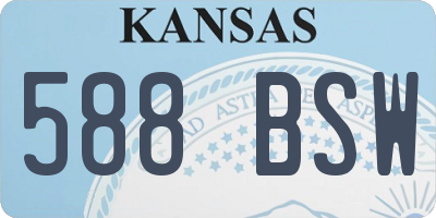KS license plate 588BSW