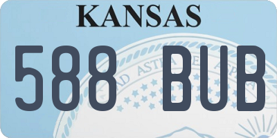 KS license plate 588BUB