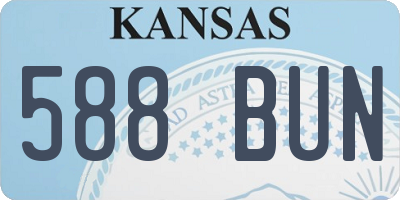 KS license plate 588BUN