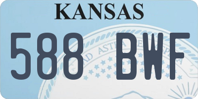KS license plate 588BWF
