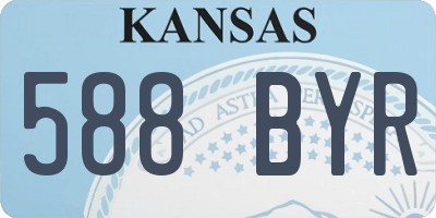 KS license plate 588BYR