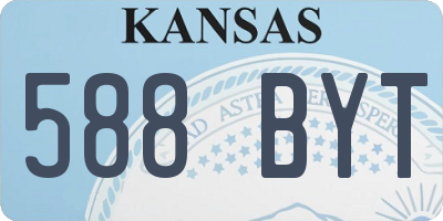 KS license plate 588BYT