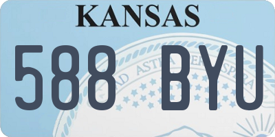 KS license plate 588BYU