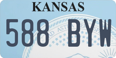 KS license plate 588BYW