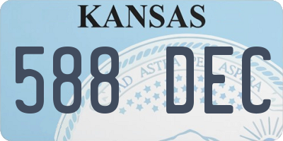 KS license plate 588DEC