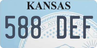 KS license plate 588DEF