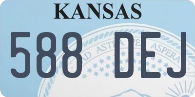 KS license plate 588DEJ
