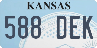 KS license plate 588DEK