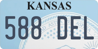 KS license plate 588DEL
